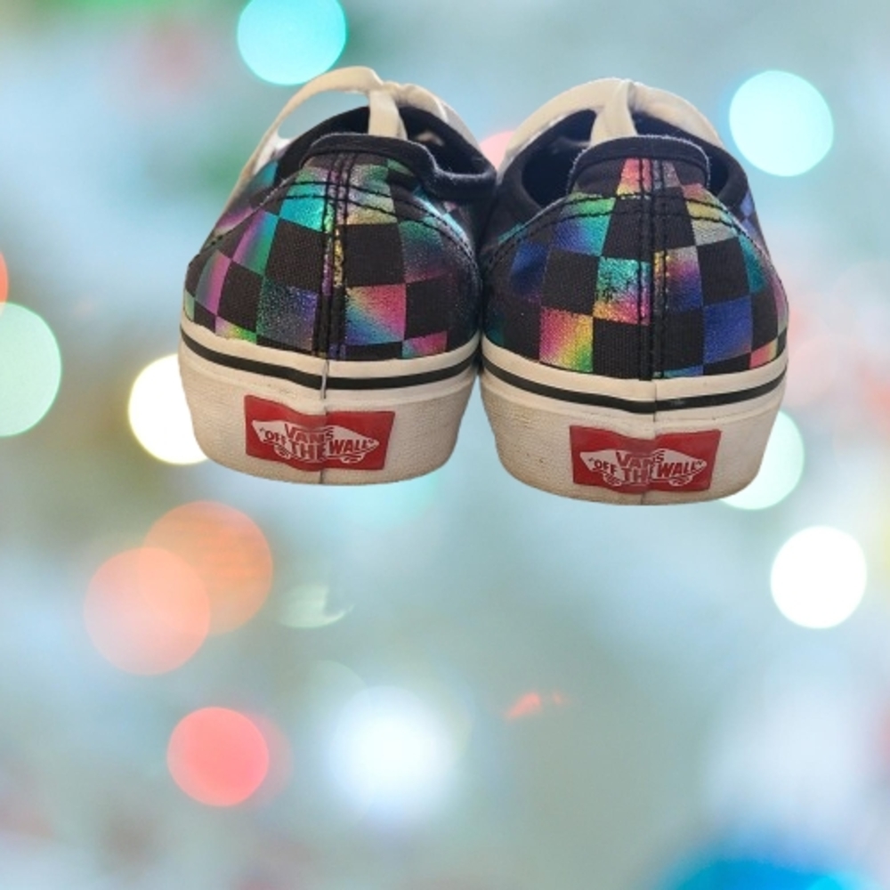 VANS Unisex Multicolor Checkered Tie Slip-On Sneakers, Size 6/M, 7.5/W #JR15-6 - Picture 5 of 8